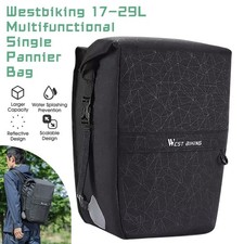 WEST BIKING Bike Pannier Bag 17-29L Expandable Cycling Backpack Multifunctional