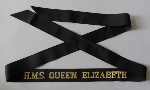 Hms queen elizabeth cap tally - hms,