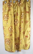 Dunelm mill Gold-green faux Thai silk Oriental design curtains. 46" X 54".