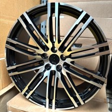 21" Porsche Macan 1 Turbo Design Gloss Black Polished Staggered 9j 10j Alloys X4