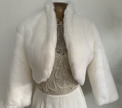 Monsoon ivory faux fur shrug - monsoon,