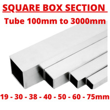 Aluminium Box Section Tube 19mm 30mm 38mm 40mm 50mm 60mm - Up to 3000mm Length!
