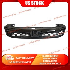 Honda Civic Sedan 4-Door 2012 Front Bumper Hood Mesh Grille Grill JDM Black US