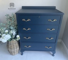 Solid Wood Blue Vintage Chest