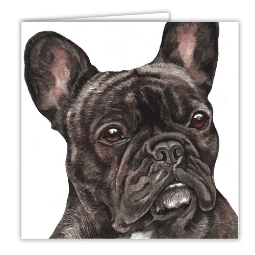 Black french bulldog greetings - black,