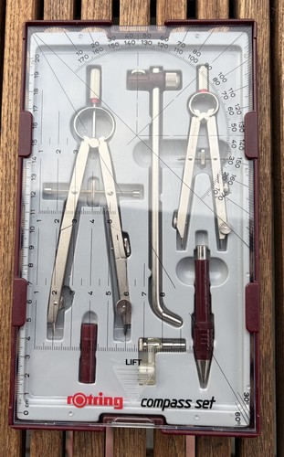 Vintage rotring compass set - compass,