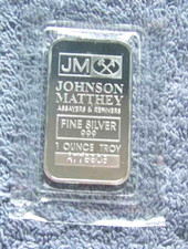1 Troy oz Silver Bar - Johnson Matthey