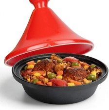 VG ® Tagine Moroccan Cast Iron Pot 30cm Diameter, Casserole One-Pot Tagine Slow