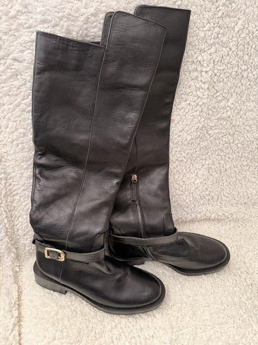 Zara leather black knee night - knee,