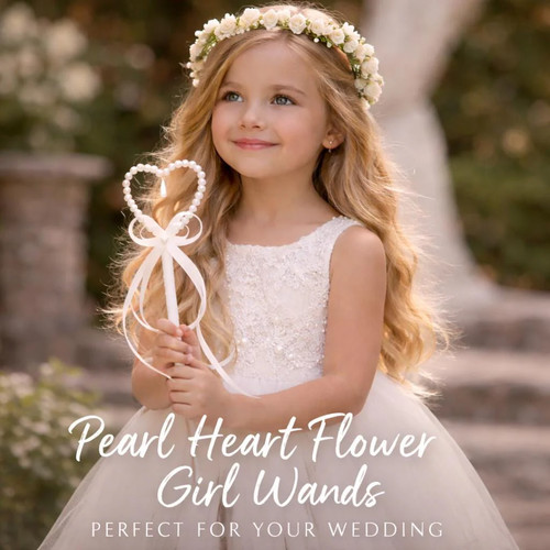 Pearl heart flower girl - , wand