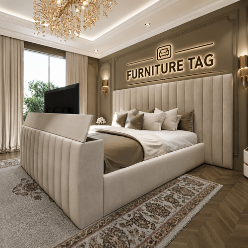 Luxury bed frame - luxury, tv