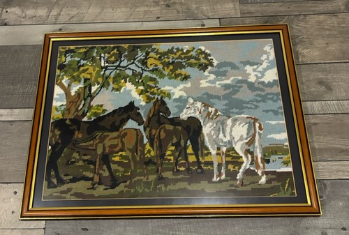 Vintage needlepoint tapestry - vintage,
