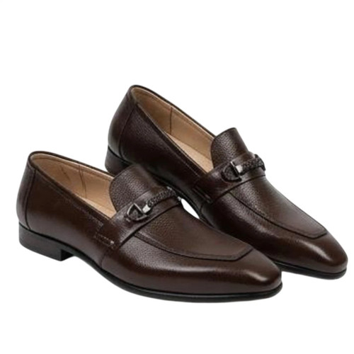 Handmade slip genuine brown - on,
