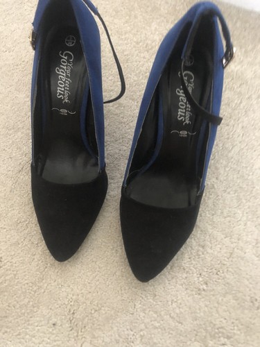 Suede black and - suede, blue