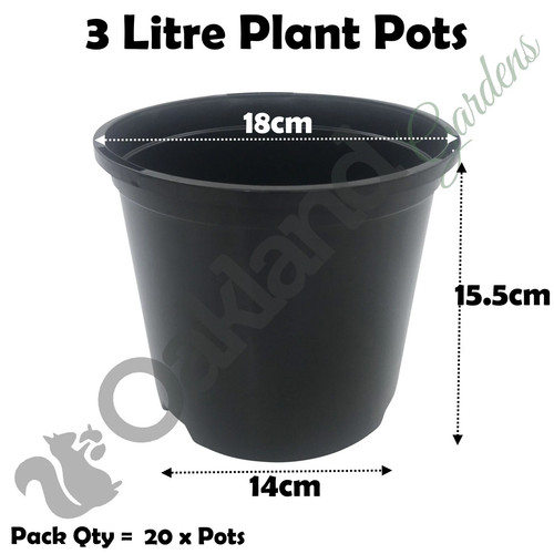 Litre black plant - black, pots