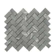 .9 Pack Ultimate Grey  Marble effect Porcelain Mosaic tile sheet, L330 X W 280mm