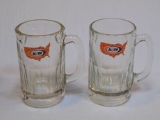 A & W Root Beer Vintage Old Root Beet Glasses Set 2 LOT United States Map Logo