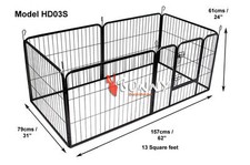 Heavy Duty 6 Piece Puppy Dog Play Pen Run Enclosure Welping Pen Playpen HD03S