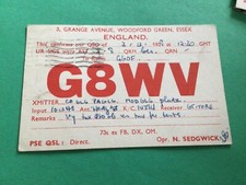 England UK QSL Radio card 1938
