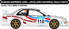 DECALS 1/43 SUBARU IMPREZA WRC - #110 - COPE - JIM CLARK RALLY 2013 - MFZ D43260