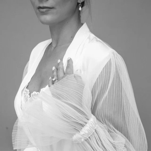Satin bridal robe with - bridal, tulle