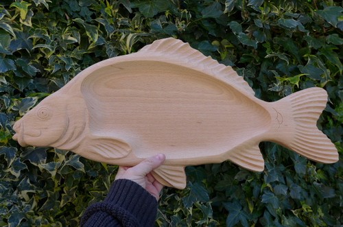 Fish carp shape wooden large - fish,