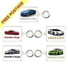 Personalised SUPERCAR KEYRING / BAG TAGS - FIVE DESIGNS AVAILABLE