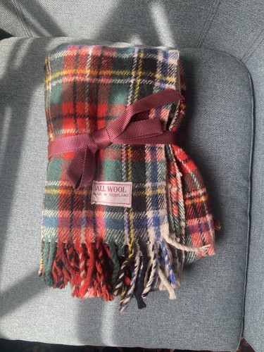 Vintage wool tartan blanket - wool,