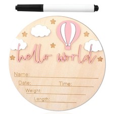 Wooden baby announcement sign - wooden,