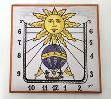 Sun Dial Tile Hand Painted