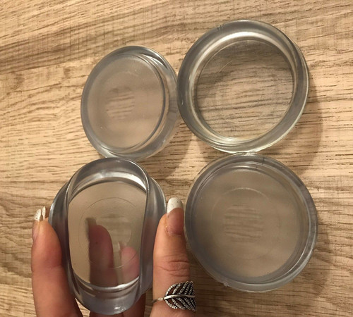 Clear rubber castor cups - 4x,