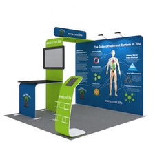 10ft Portable Tension Fabric Trade Show Display Booth Kit Event Stand Exhibition