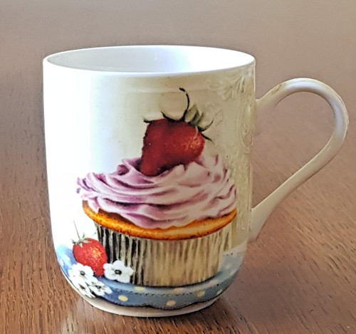 Strawberry cupcake mug bone - mug,,