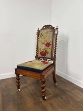 Victorian Walnut Prayer Chair