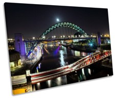 Newcastle Tyne Bridge Quayside CANVAS WALL ART Box Framed