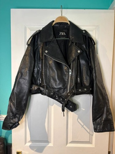 Zara cropped faux leather - zara,