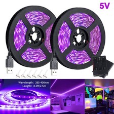 UV LED Black Light Ultraviolet Strip USB Battery Bar Disco Club Party Blacklight