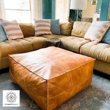 Goat Leather Ottoman Pouffe