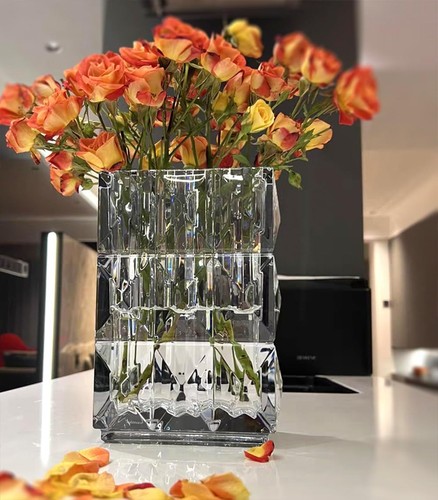Large crystal glass flower - glass,