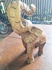 large wooden elephant