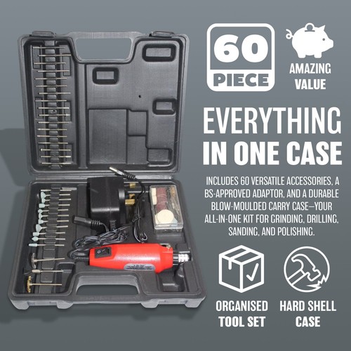 12v 60pc rotary tool - 12v,