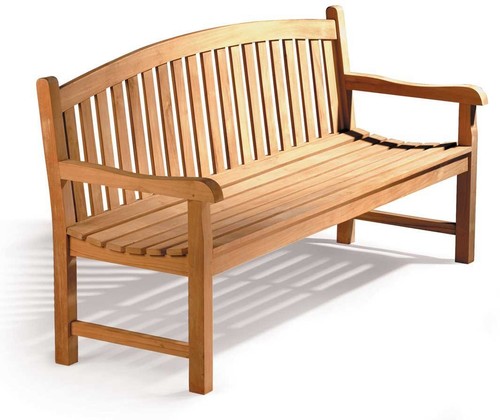 Teak outdoor curved bench - teak,