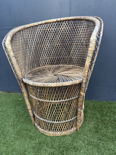 Vintage 1970 wicker - wicker, barrel