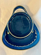 BLUE STONEWARE Drip Glazed Finish SOUP CRACKER Veggies Dip CHIPS DIP Pottery