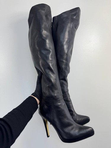 Rare m black leather - h&m,