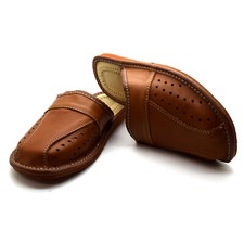 Mens 100% Leather Slippers