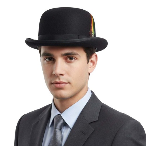 Mens feather bowler - mens, hat