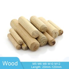 5mm-12mm Wooden Dowels Woodwork Fluted Plugs Craft Sticks Grooved Pins Hardware