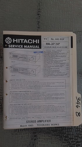 Hitachi 57 service - hitachi, ha-37