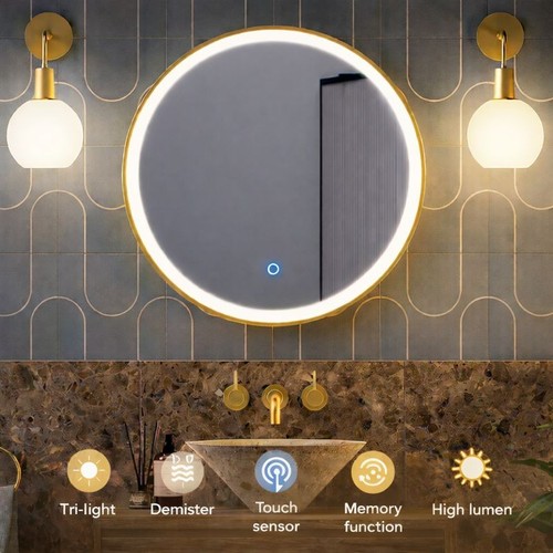 Round led bathroom - led, mirror